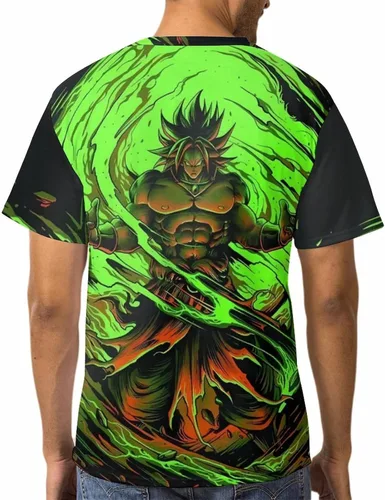 Miniatura 3 de Saiyajin Broly - Camisetas casuales para hombre, manga corta, unisex, cuello redondo, camisetas para jóvenes y adultos