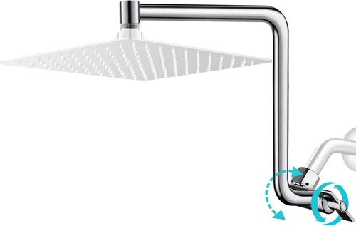 Brazo de extensión de cabezal de ducha tipo lluvia, brazo de extensión de ducha de metal de 12 pulgadas, extensor de cabezal de ducha curvado Cromo