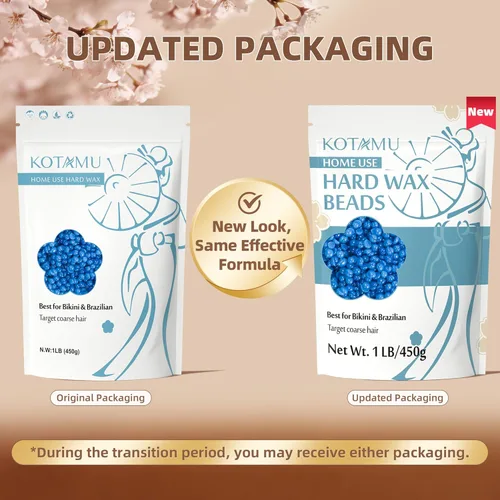 Miniatura 2 de KOTAMU - Perlas de cera dura azul para piel sensible - 1 lb de fórmula para vello grueso, derrite la cera para depilación brasileña, axilas