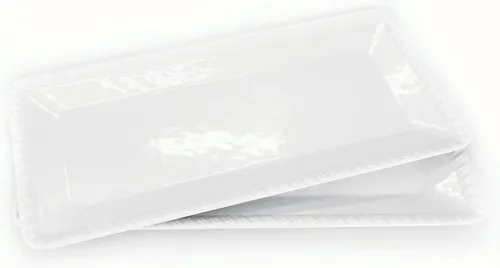 Miniatura 6 de KX-WARE Juego de 2 bandejas de melamina de 17 pulgadas, color blanco y rectangular, 100% melamina, aptas para lavavajillas, sin BPA