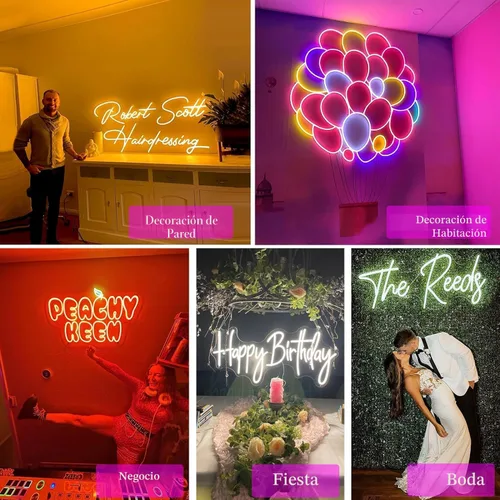 Miniatura 4 de Letreros de neón personalizados para decoración de pared, letrero de neón personalizado grande con atenuador, letrero luminoso personalizado, regalo
