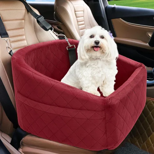 Miniatura 8 de NEEZUKAR Asiento de automóvil para perros pequeños, asiento elevador desmontable y lavable para perros de menos de 30 libras, asiento de automóvil