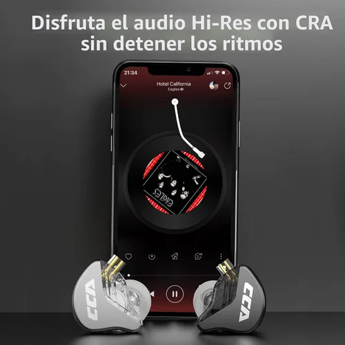 Miniatura 5 de CCA CRA - Auriculares intraurales, diafragma ultrafino, controlador dinámico IEM, sonido claro y graves profundos, auriculares con cable extraíble