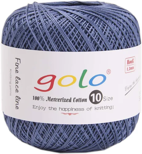 Miniatura 72 de Golo - Bolas de hilo para crochet de algodón tamaño 10, color algodón para crochet D-Fresa D078-fresa