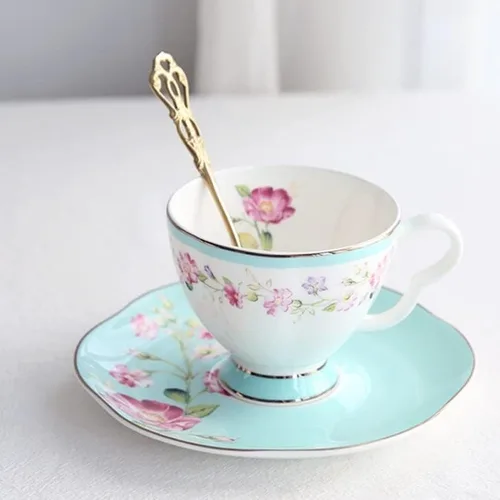 Miniatura 6 de Tazas de café Juego de platillos de taza de té de la flor de la taza del té de la porcelana de la crema del cuenco del azúcar taza del café