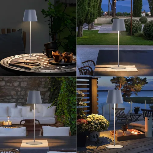 Miniatura 6 de uuffoo Paquete de 2 lámparas de mesa inalámbricas recargables de 5000 mAh, luces a pilas, control táctil, lámparas de escritorio portátiles LED de 3