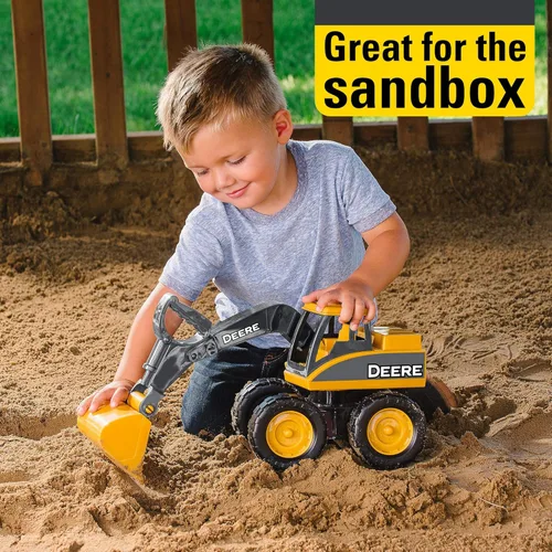 Miniatura 6 de TOMY John Deere Sandbox Big Scoop Excavadora de juguete con cama de volteo basculante – Juguetes de construcción John Deere – Juguetes para niños