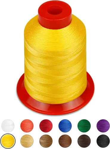 Miniatura 7 de Hilo de tapicería extra fuerte FIVEIZERO, hilo de nailon unido rojo de 1000 metros para denim, cuero, manualidades, máquina, bricolaje y hogar