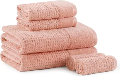 Miniatura 19 de Madison Park Spa Waffle - Juego de toallas de lujo 100 % algodón, tejido de gofre de textura premium, altamente absorbente, secado rápido, ropa