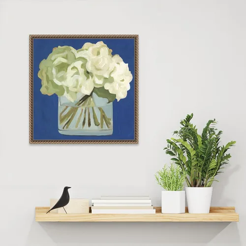 Miniatura 6 de Amanti Art Lienzo enmarcado para pared, 16 x 16 pulgadas, hortensias blancas II por Emma Scarvey, lienzo enmarcado para pared, obras de arte