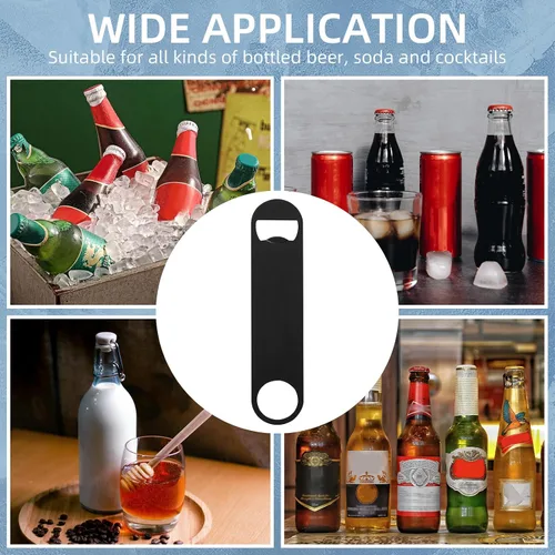 Miniatura 7 de Paquete de 50 abridores planos de botellas de cerveza de acero inoxidable de 7 pulgadas, abridor de botellas de cerveza para barman cocina, bar