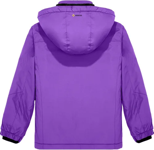 Miniatura 2 de GEMYSE Chaqueta de esquí impermeable para niña con forro polar, resistente al viento, para snowboard