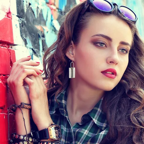 Miniatura 2 de Pendientes bohemios colgantes vintage de varios metales para mujer, Metal, Ágata