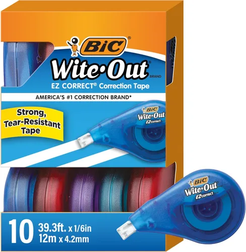Miniatura 8 de BIC Wite-Out - Cinta correctora exacta de la marca, 19.6 pies, blanca, rápida, limpia y fácil de usar, cinta resistente al desgarro, 10