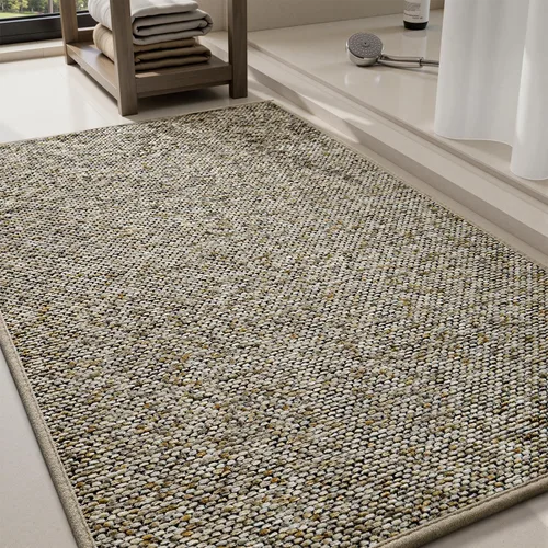 Miniatura 9 de PADOOR Tapetes de baño finos, trenzados para baño, tapetes de baño con parte trasera de goma antideslizante, lavables a máquina y de secado rápido