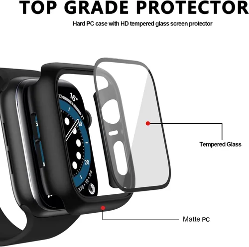 Miniatura 2 de Paquete de 12 fundas de policarbonato con protector de pantalla de vidrio templado para Apple Watch de 1.496 pulgadas, serie 3/2/1, patrones