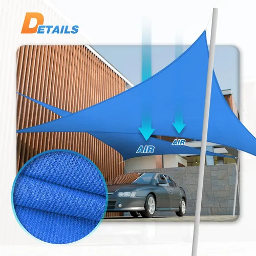 Miniatura 6 de TANG - Toldo triangular tipo vela de 12 x 12 x 17 pies, toldo de sombra para patio al aire libre, pergola, porche, terraza, carport, con bloqueo UV