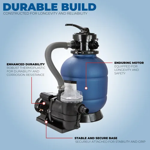 Miniatura 5 de XtremepowerUS Filtro de arena de 13 pulgadas con bomba de piscina de 3/4 HP para piscina sobre el suelo de hasta 10,000 galones filtro de arena