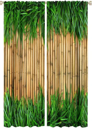 Miniatura 19 de Cortinas de bambú 3D impresas para exteriores, cortinas de bambú natural japonés zen, sala de estar, cocina, bolsillo para barra, cortinas