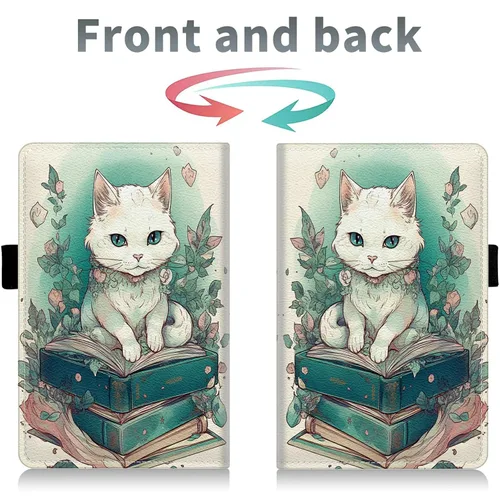 Miniatura 7 de Librería de gato flores lindos libros de servidor para camarera, cartera de cuero para camarero con bolsillo para dinero, 5 x 8 camareras soporte