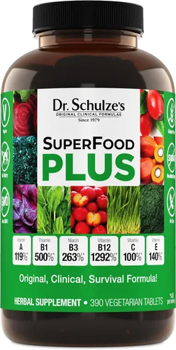 Miniatura 8 de Dr. Schulze's SuperFood Plus Concentrado de vitaminas y minerales a base de hierbas Nutrición diaria Sin gluten y sin OMG Vegano 14 onzas
