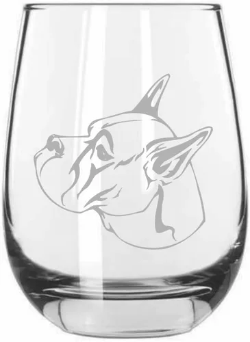 Miniatura 210 de Sakhalin Husky Dog - Copa de vino grabada personalizada de 15.25 onzas sin tallo