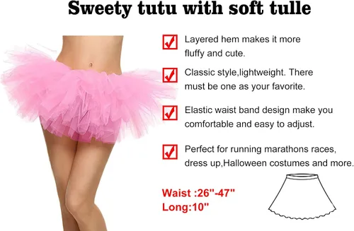 Miniatura 83 de Simplicity - Falda tipo tutú clásica de 5 capas para mujer