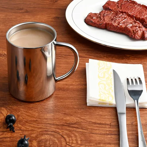 Miniatura 2 de Taza de café aislada de acero inoxidable 304 de 13.5 fl oz, vaso de viaje al vacío de doble pared, inastillable para campamento, oficina