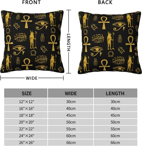 Miniatura 4 de Funda de almohada cuadrada de 12 x 12 pulgadas, diseño de cruz de Ankh de Ankh, dorada, Allahu Akbar, funda de cojín cuadrada decorativa