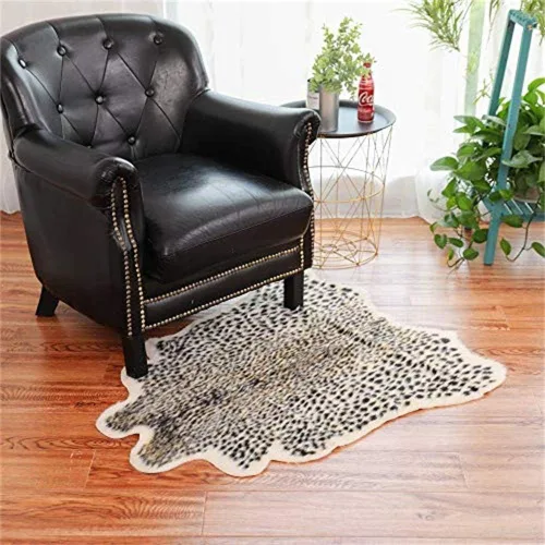 Miniatura 4 de Alfombra con estampado de leopardo, piel de vaca sintética, alfombra artificial, piel de vaca de imitación, leopardo, tigre, cebra, tapete de piel