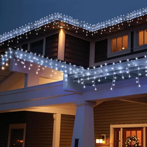 Miniatura 6 de Luces de cadena LED de carámbanos de 32.8 pies con 400 LED, 8 modos impermeables, luces navideñas de carámbanos para exteriores con función