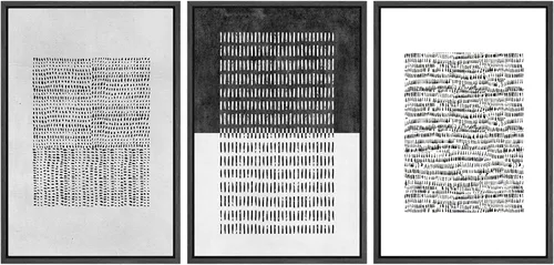 Miniatura 308 de SIGNWIN Lienzo enmarcado para pared, arte con pinceladas de flujo neutro en tonos beige abstractos, ilustraciones, arte moderno, decorativo
