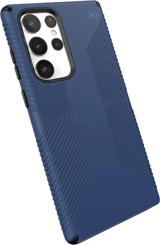 Speck Funda negra para Samsung Galaxy S22 Ultra, protección contra caídas, agarre extra, resistente a los arañazos y absorción de golpes, funda con