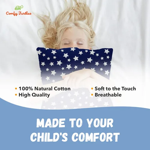 Miniatura 4 de Funda de almohada para niños pequeños 13x18 - Funda de almohada de algodón para niños pequeños con estrellas, funda de almohada galaxia para niños