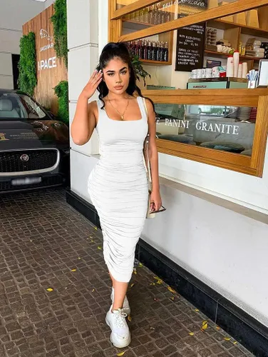 Miniatura 4 de BEAGIMEG Vestido sexy ajustado sin mangas para mujer, estilo casual, básico, para fiesta