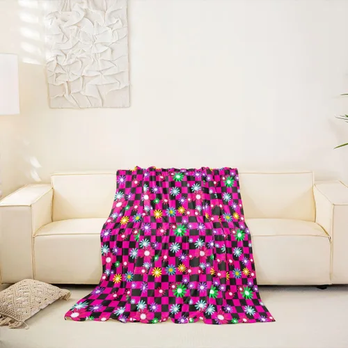 Miniatura 5 de Funda de sofá rústica con diseño bohemio y floral a cuadros de búfalo, lavable, moderna, con diseño geométrico de cuadrícula, antideslizante, funda