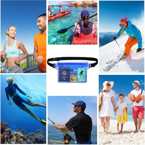 Miniatura 7 de AiRunTech Bolsa impermeable con correa para la cintura (paquete de 2) Accesorios de playa, la mejor manera de mantener tu teléfono y objetos