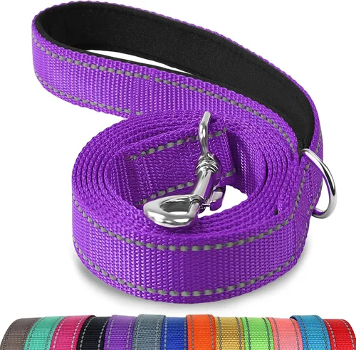 Joytale - Correa reflectante de doble cara para perro, 6, 5 y 4 pies, resistente de nailon, asa acolchada, para pasear perros medianos y grandes,