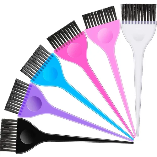 Boao Juego de 6 pinceles de tinte de color para el cabello, aplicador de tinte de color para estilista, kit de pinceles de coloración reutilizables