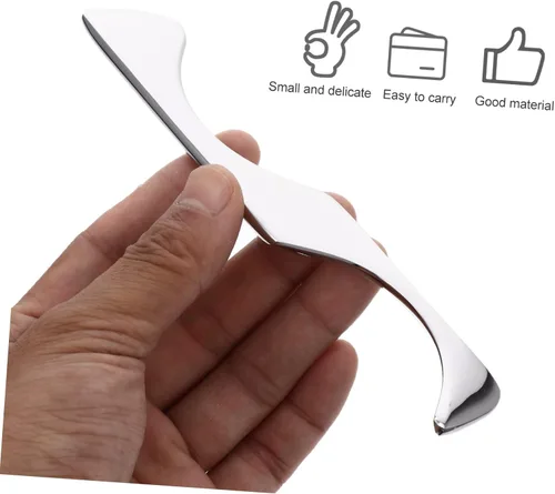 Miniatura 9 de FOMIYES Cuchillo para fascia de acero inoxidable, raspador de masaje, espátula facial, masajeador facial, raspador de masaje Guasha, herramientas