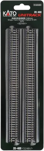 Miniatura 4 de Kato 20-400 N 9.764 in (9 3/4") Pista de viaducto recta de una sola vía (2) UniTrack