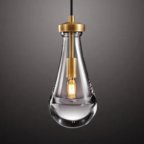 Miniatura 15 de Luces Colgantes Modernas en Forma de Gota de Lluvia, Lámparas Colgantes de Latón de 2 Luces para Isla de Cocina, Iluminación Colgante Dorada