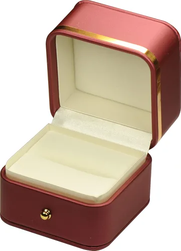 Miniatura 8 de Caja de anillo para propuesta de boda, compromiso para hombres y mujeres, de lujo, suave al tacto, color rojo de primera calidad, caja de joyería
