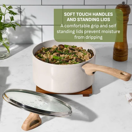 Miniatura 7 de T-Fal Revive Juego de Utensilios de Cocina Antiadherentes de Cerámica, Apto para Horno hasta 350ºF, 12 Piezas, Incluye Olla Grande, Cacerola