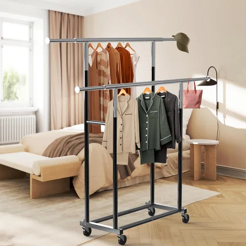 Miniatura 3 de Simple Houseware Perchero estándar de doble barra, negro