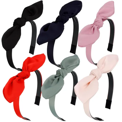 Miniatura 13 de Jaciya Diademas para niñas y mujeres, accesorios para el cabello, diadema fina con lazo anudado para la cabeza, diadema con orejas de conejo