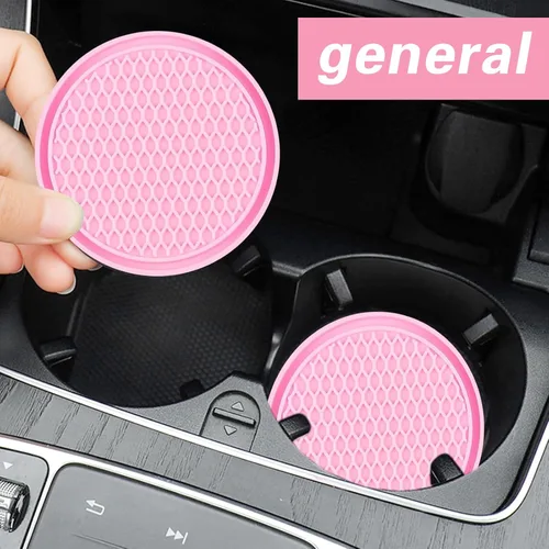 Miniatura 5 de ijuicy 4 posavasos para automóvil, posavasos antideslizantes de 2.75 pulgadas, posavasos de silicona para automóvil, tapetes impermeables