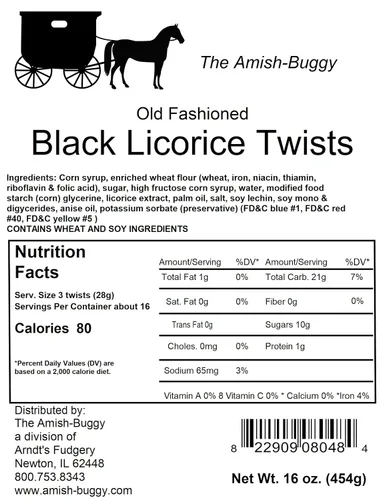 Miniatura 2 de Arndts Fudgery Amish Giros de regaliz – Tres paquetes de 16 onzas – Negro