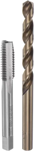 Miniatura 47 de uxcell Juego de grifos y brocas, M12 x 1.25 H2 rectos, fresadora de roscas para máquina de flauta recta, 0.413 in de acero cobalto M35 de alta