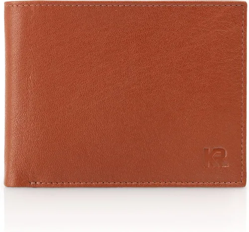 Miniatura 3 de KRONIFY Men's Leather Wallet RFID Blocking Bifold Trifold Wallet Landscape Format Coin Pocket 13 Card Slots Reinforced Seam Gift Box Included